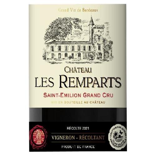 Vin Rouge Château Les Remparts 2021 Saint-Emilion Grand Cru - Vin rouge de Bordeaux