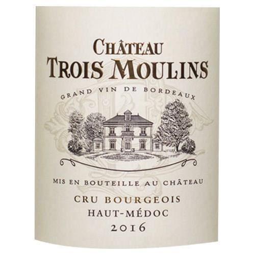 Vin Rouge Chateau Trois Moulins 2016 Haut-Medoc Cru Bourgeois - Vin rouge de Bordeaux