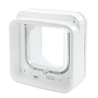 Chatiere - Trappe - Porte SUREFLAP Chatiere a Puce électronique Connecté - Blanc - 142 mm x 120 mm (Livré sans le Hub)