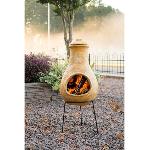 Brasero - Accessoire Cheminée extérieure - RED FIRE - Ramses en Terre Cuite - Manuel - Bois - 32x32x70