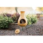 Brasero - Accessoire Cheminée extérieure - RED FIRE - Ramses en Terre Cuite - Manuel - Bois - 32x32x70