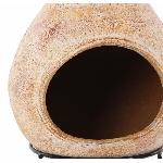 Brasero - Accessoire Cheminée extérieure - RED FIRE - Ramses en Terre Cuite - Manuel - Bois - 32x32x70