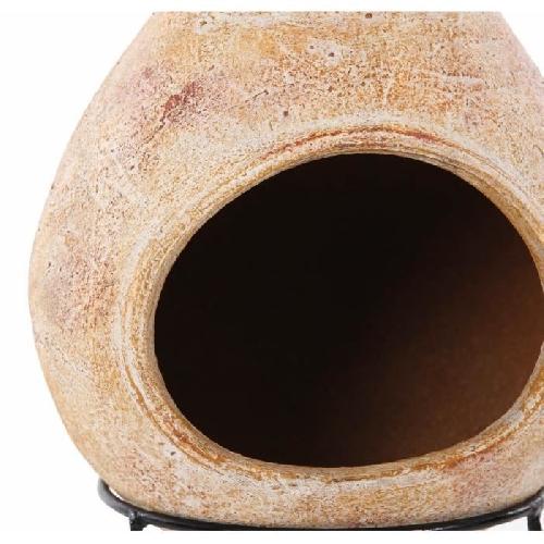 Brasero - Accessoire Cheminée extérieure - RED FIRE - Ramses en Terre Cuite - Manuel - Bois - 32x32x70