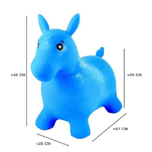 Ballon Sauteur - Baton Sauteur Cheval Gonflable Bleu - LEXIBOOK - Modele Cheval - Pour Enfant de 3 ans et plus