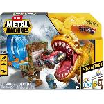 Circuit de Voitures - ZURU - T-Rex Attack Metal Machine - Vehicule a lancer pour vaincre le dinosaure avec boucles