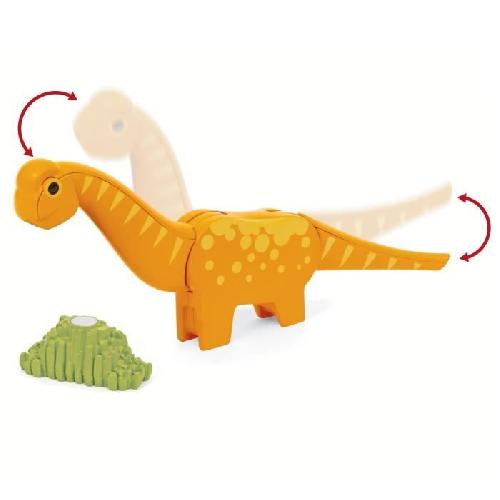 Circuit Miniature Circuit Dinosaure - Coffret Complet 12 pieces - Action de Jeu sans Pile - Dinosaure Inclus - Circuit de Train en Bois - BRIO World