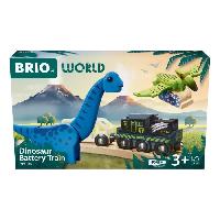 Circuit Miniature Brio Train a Piles Dinosaure - Train électrique - Dinosaure Inclus - pour circuit de train en bois - Des 3 Ans - Brio World - 36096