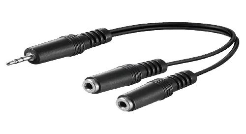 Cable Jack CLA35C - Cable doubleur Jack Stereo 3.5mm - 1x Male 2x Femelle