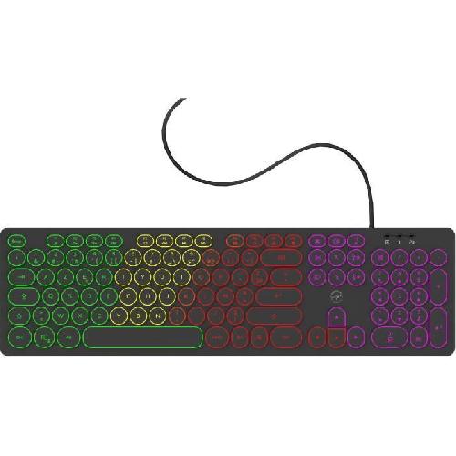 Clavier D'ordinateur Clavier filaire RGB - MOBILITY LAB - ML306858 - AZERTY - Touches rondes - Noir