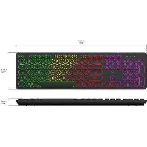 Clavier D'ordinateur Clavier filaire RGB - MOBILITY LAB - ML306858 - AZERTY - Touches rondes - Noir