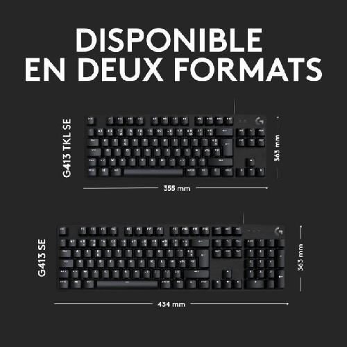 Clavier D'ordinateur Clavier gamer - Filaire - Logitech G - G413 SE - Grande taille - Mécanique - AZERTY - Noir