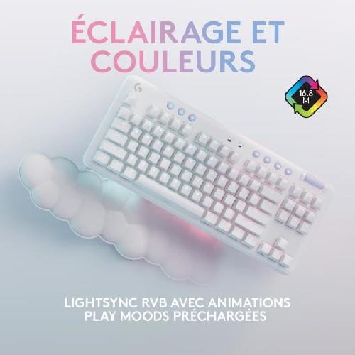 Clavier D'ordinateur Clavier Gamer - Filaire - Logitech G - G715 - Mécanique - Repose-Poignet - Switch Tactile GX Brown - White Mist