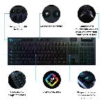 Clavier D'ordinateur Clavier gamer - Sans fil - Logitech G - G915 Lightspeed - Mécanique - GL CLICKY SWITCH - Rétroéclairé - AZERTY - Noir