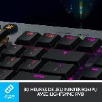 Clavier D'ordinateur Clavier gamer - Sans fil - Logitech G - G915 Lightspeed - Mécanique - GL CLICKY SWITCH - Rétroéclairé - AZERTY - Noir