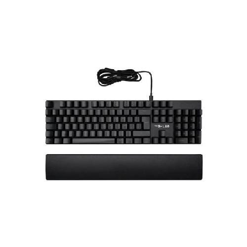 Clavier D'ordinateur Clavier Gamer - The G-Lab - KEYZ CARBON E - Mécanique (Switch Bleu) - Rainbow - Low Profile - Repose Poignet - Filaire - Noir