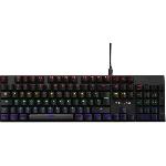 Clavier D'ordinateur Clavier Gamer - The G-Lab - KEYZ CARBON E - Mécanique (Switch Bleu) - Rainbow - Low Profile - Repose Poignet - Filaire - Noir