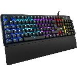 Clavier D'ordinateur Clavier Gamer - The G-Lab - KEYZ CARBON E - Mécanique (Switch Bleu) - Rainbow - Repose Poignet - Filaire - Azerty - Noir