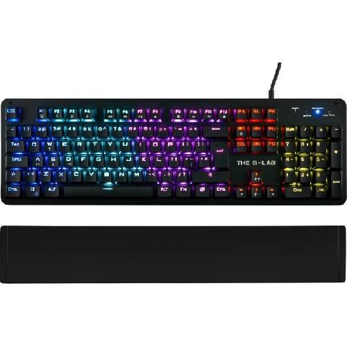 Clavier D'ordinateur Clavier Gamer - The G-Lab - KEYZ CARBON E - Mécanique (Switch Bleu) - Rainbow - Repose Poignet - Filaire - Azerty - Noir