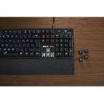 Clavier D'ordinateur Clavier Gamer - The G-Lab - KEYZ CARBON E - Mécanique (Switch Bleu) - Rainbow - Repose Poignet - Filaire - Azerty - Noir