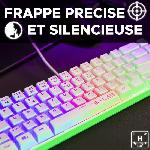 Clavier D'ordinateur Clavier Gamer - The G-Lab - KEYZ HYDROGEN - 60% Format Compact - Rétroéclairé - Filaire - Blanc