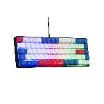 Clavier D'ordinateur Clavier Gamer - The G-Lab - KEYZ HYDROGEN - 60% Format Compact - Rétroéclairé - Filaire - Bleu/Blanc/Rouge