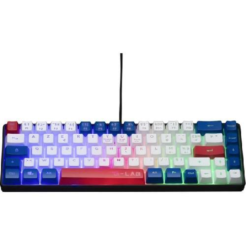 Clavier D'ordinateur Clavier Gamer - The G-Lab - KEYZ HYDROGEN - 60% Format Compact - Rétroéclairé - Filaire - Bleu/Blanc/Rouge