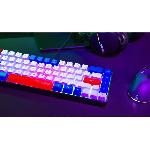 Clavier D'ordinateur Clavier Gamer - The G-Lab - KEYZ HYDROGEN - 60% Format Compact - Rétroéclairé - Filaire - Bleu/Blanc/Rouge