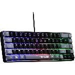 Clavier D'ordinateur Clavier Gamer - The G-Lab - KEYZ HYDROGEN - 60% Format Compact - Rétroéclairé - Filaire - Noir/Gris