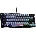 Clavier D'ordinateur Clavier Gamer - The G-Lab - KEYZ HYDROGEN - 60% Format Compact - Rétroéclairé - Filaire - Noir/Gris