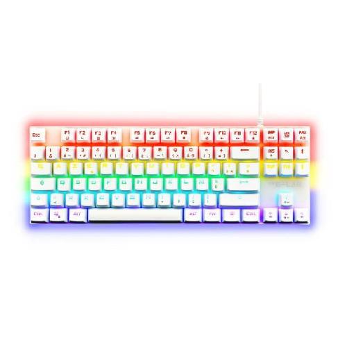 Clavier D'ordinateur Clavier Gamer - The G-Lab - KEYZ MERCURY TKL - Mécanique (Switch Rouge) - Rainbow - Blanc