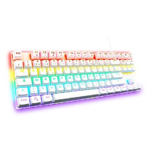 Clavier D'ordinateur Clavier Gamer - The G-Lab - KEYZ MERCURY TKL - Mécanique (Switch Rouge) - Rainbow - Blanc