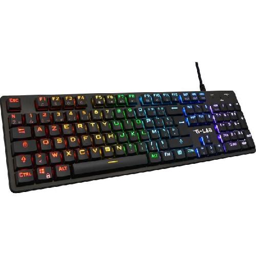 Clavier D'ordinateur Clavier Gamer - The G-Lab - KEYZ PLATINIUM - Mécanique (Switch Rouge) - Ultra Low Profile - RGB - Filaire - Azerty - Noir