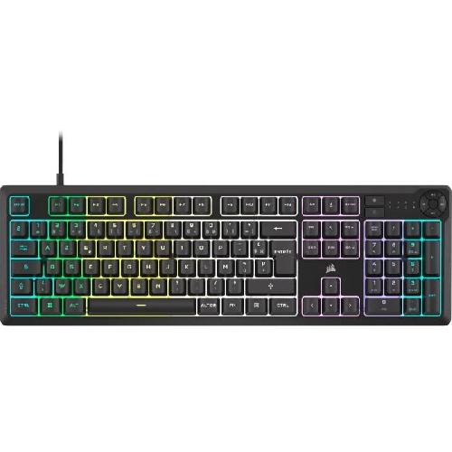 Clavier D'ordinateur Clavier gaming filaire a membrane - CORSAIR - K55 CORE RGB - Rétroéclairage RGB 10 zones - Gris - Silencieux et réactif