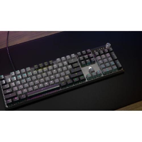 Clavier D'ordinateur Clavier gaming mécanique - CORSAIR - K70 CORE RGB - Switchs linéaires CORSAIR Red - Insonorisation - Molette rotative - Gris