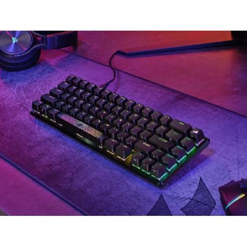 Clavier D'ordinateur Clavier gaming optique et mécanique - CORSAIR - K65 PRO MINI - Rétroéclaire LED RGB - Switchs CORSAIR OPX - Noir