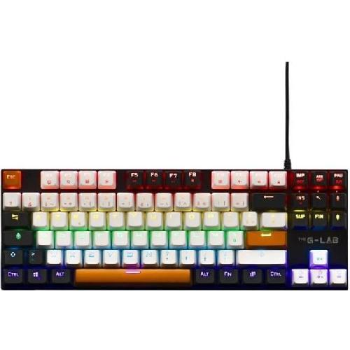 Clavier D'ordinateur Clavier Gaming - THE G-LAB - KEYZ-MERCURY-C/FR - Mécanique - TKL - 3coloris Blanc+Noir+OrangeFR