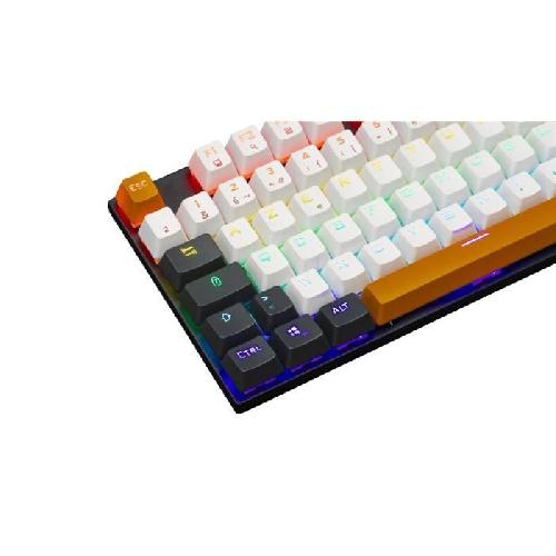 Clavier D'ordinateur Clavier Gaming - THE G-LAB - KEYZ-MERCURY-C/FR - Mécanique - TKL - 3coloris Blanc+Noir+OrangeFR