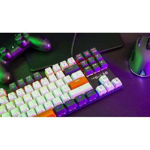 Clavier D'ordinateur Clavier Gaming - THE G-LAB - KEYZ-MERCURY-C/FR - Mécanique - TKL - 3coloris Blanc+Noir+OrangeFR