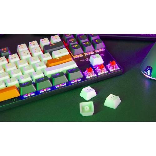 Clavier D'ordinateur Clavier Gaming - THE G-LAB - KEYZ-MERCURY-C/FR - Mécanique - TKL - 3coloris Blanc+Noir+OrangeFR