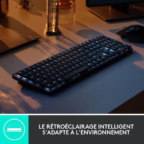 Clavier D'ordinateur Clavier Logitech MX MECHANICAL - Clavier mecanique sans fil retroeclaire - Connexion Bluetooth ou avec recepteur Logi Bolt