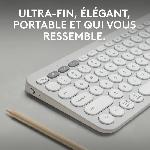 Clavier D'ordinateur Clavier Logitech Pebble Keys 2 K380s clavier sans fil Bluetooth multidispositif - Blanc