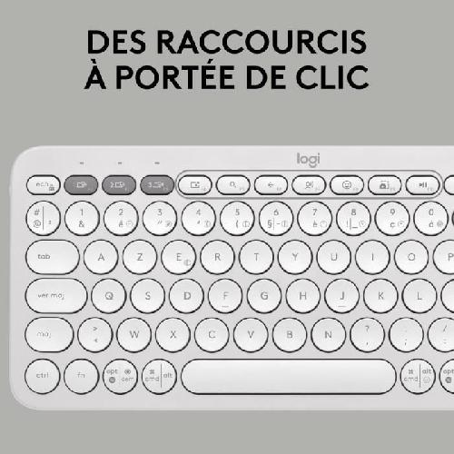 Clavier D'ordinateur Clavier Logitech Pebble Keys 2 K380s clavier sans fil Bluetooth multidispositif - Blanc