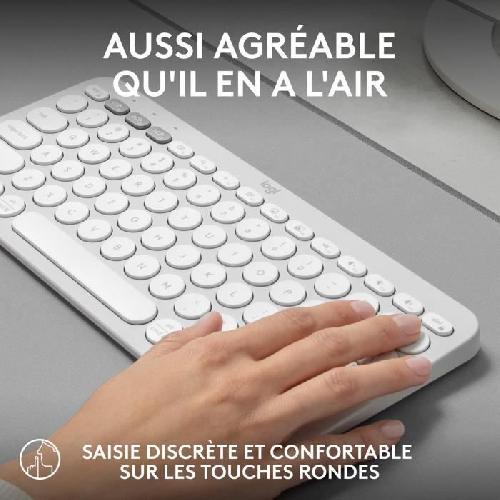 Clavier D'ordinateur Clavier Logitech Pebble Keys 2 K380s clavier sans fil Bluetooth multidispositif - Blanc