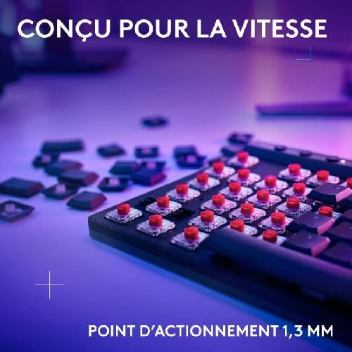 Clavier D'ordinateur Clavier Logitech sans fil G515 LIGHTSPEED TKL profile sans pave numérique (rouge) - Noir