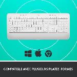 Clavier D'ordinateur Clavier Logitech Signature K650. Clavier sans fil Ergonomique Entier avec Repose-Poignets - Blanc