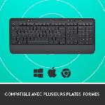 Clavier D'ordinateur Clavier Logitech Signature K650. Clavier sans fil Ergonomique Entier avec Repose-Poignets - Graphite