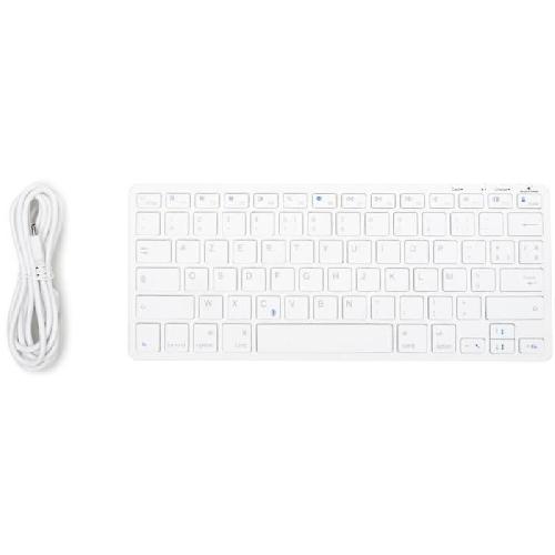 Clavier D'ordinateur Clavier Sans Fil - BLUESTORK - MINI MAC R - Compact - Rechargeable - Blanc