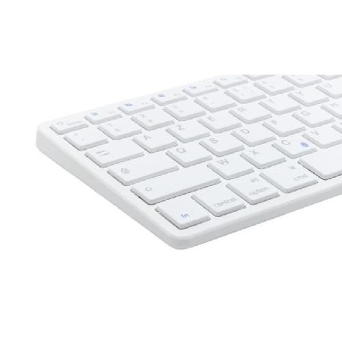 Clavier D'ordinateur Clavier Sans Fil - BLUESTORK - MINI MAC R - Compact - Rechargeable - Blanc