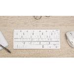 Clavier D'ordinateur Clavier Sans Fil - BLUESTORK - MINI MAC R - Compact - Rechargeable - Blanc