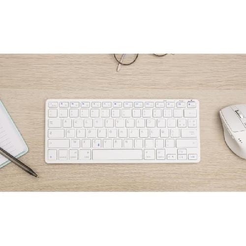 Clavier D'ordinateur Clavier Sans Fil - BLUESTORK - MINI MAC R - Compact - Rechargeable - Blanc